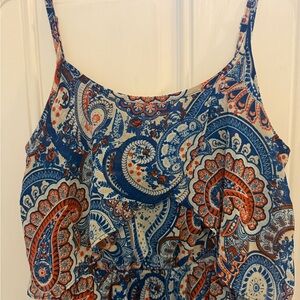Xhilaration Paisley Maxi Dress in Blue and Red